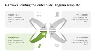 4 Arrows Pointing to Center Presentation Template