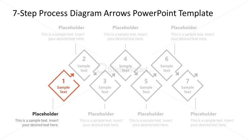 Editable 7-Step Process Diagram PPT Template