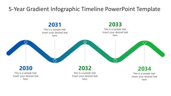 5-Year Gradient Infographic Timeline PowerPoint Template