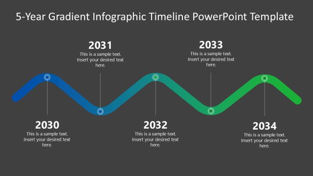 5-Year Gradient Timeline Slide Template
