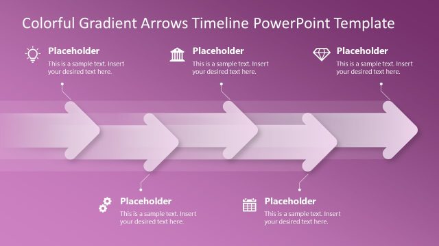 Colorful Gradient Arrows Timeline Slide Template