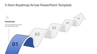 5-Item Roadmap Arrow Slide Template