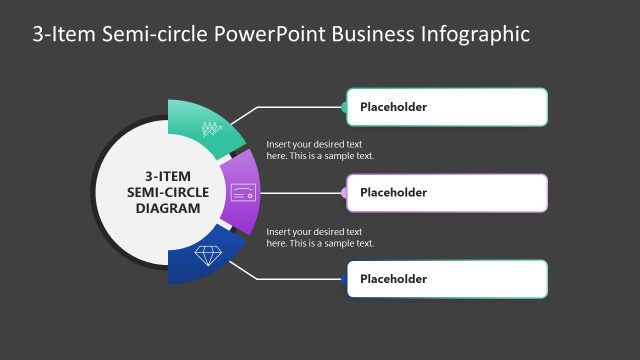 3-Item Semi-circle Template Infographic Diagram