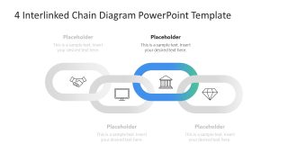 4 Interlinked Chain Diagram Template for Presentation 