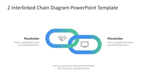 2 Interlinked Chain Diagram PowerPoint Template