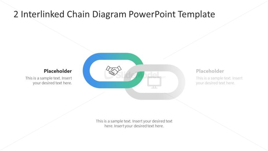 2 Interlinked Chain Diagram PPT Slide