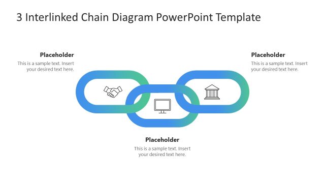 3 Interlinked Chain Diagram PowerPoint Template