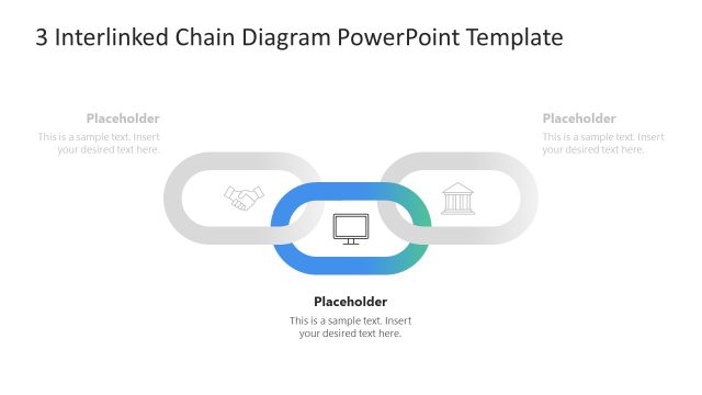 Customizable 3 Interlinked Chain PPT Template