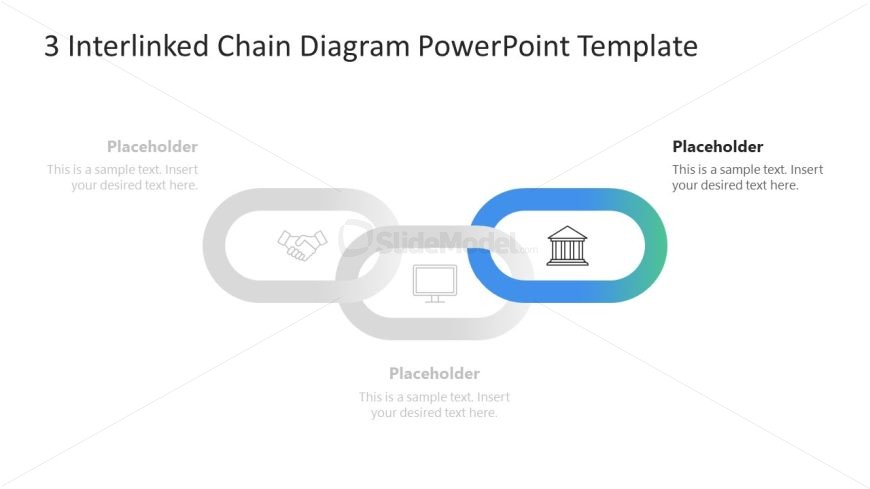 Focus Slide - 3 Interlinked Chain Diagram Template