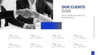 Clients Portfolio Slide with Business Icons - Who We Are Template