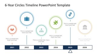 Horizontal Timeline Diagram for 6-Year Circles Template 