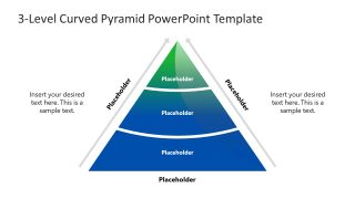3-Level Curved Pyramid Presentation Template with Colors 