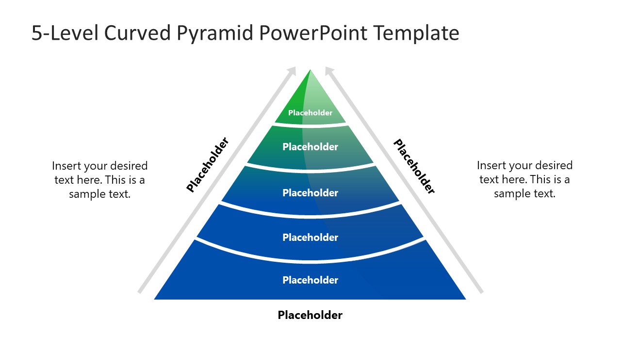 Editable 5-Level Curved Pyramid PPT Template