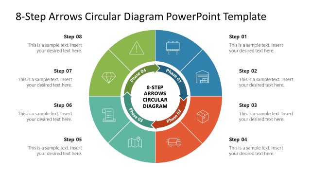 8-Step Arrows Circular Diagram PPT Layout