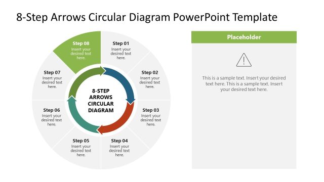Customizable 8-Step Arrows Circular Diagram PPT Template