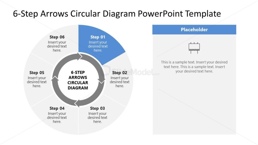 6-Step Arrows Circular Diagram Template - Stage 1 Discussion