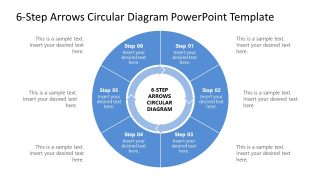 Customizable 6-Step Arrows Circular Diagram Template