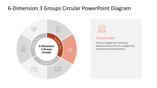 6-Dimension 3 Groups Diagram Slide Template