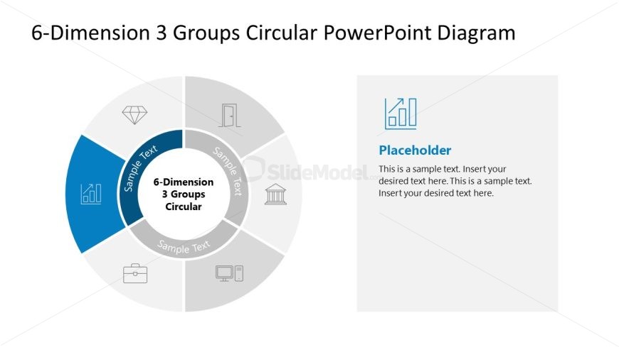 6-Dimension 3 Groups Template PPT Slide