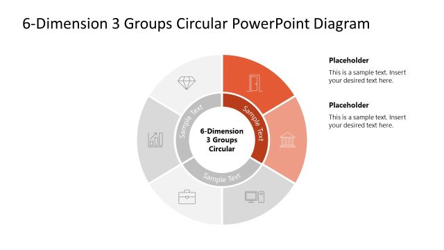 Group 1 Spotlight Slide – 6-Dimension 3 Groups PPT Diagram