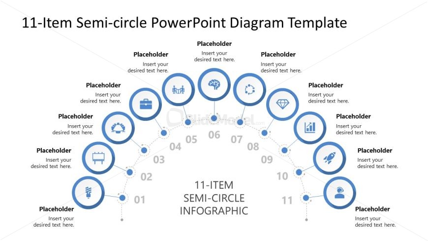 PPT 11-Item Infographic Diagram Slide with Editable Icons