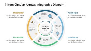 4-Item Circular Arrows Infographic Template for PowerPoint 