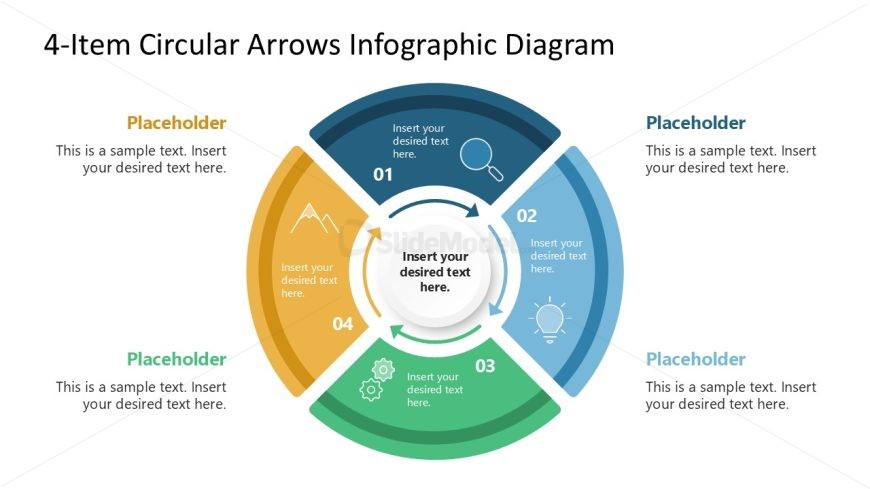 4-Item Circular Arrows Infographic Template for Presentation