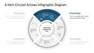4-Item Circular Arrows Presentation Diagram 