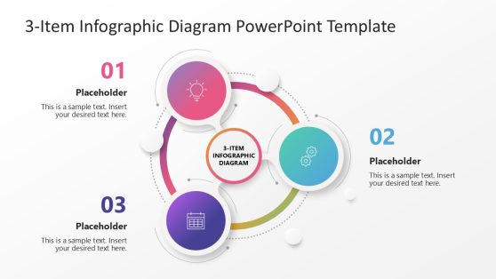 Customizable 3-Item Cycle Infographic PPT Slide 