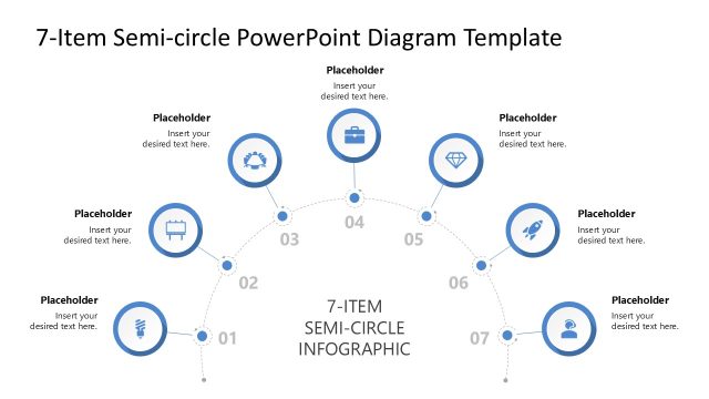 7-Item Semi-circle Infographic PowerPoint Diagram Template