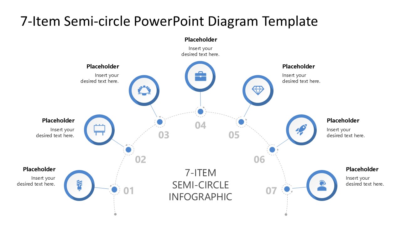 7-Item Semi-circle Infographic Presentation Diagram 
