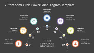 Customizable 7-Item Semi-circle Diagram Slide