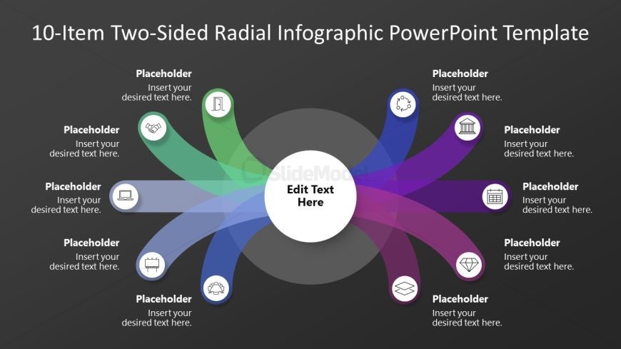 Creative 10-Item Two-Sided Radial Infographic Template