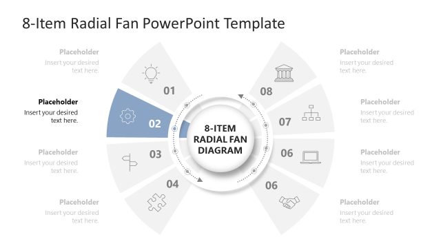 Step 2 Slide for PowerPoint – 8-Item Radial Fan Template
