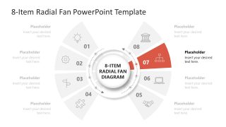 8-Item Radial Fan Diagram PowerPoint Template  