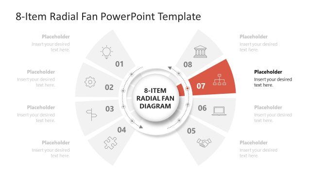 8-Item Radial Fan Presentation Slide Layout