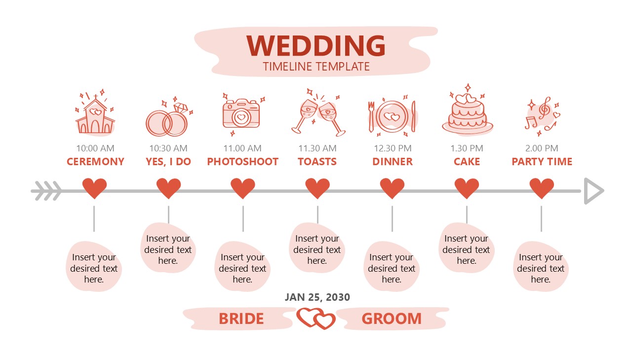 Wedding Timeline PowerPoint Slide 
