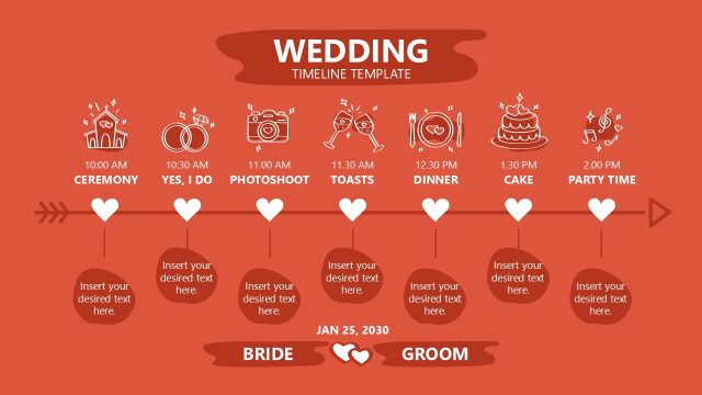 Customizable Wedding Timeline PPT Template