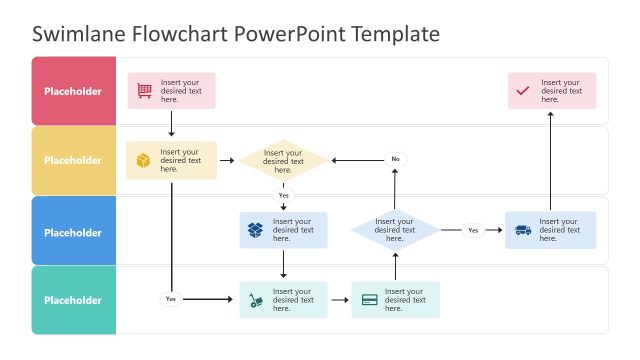 Swimlane Flowchart Template Slide with White Background