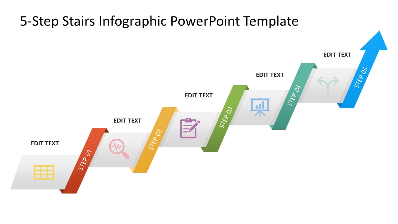 5-Step Stairs Infographic Template for PowerPoint 