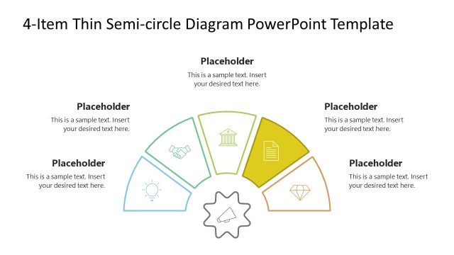 4 Items thin Semi circle Presentation Template