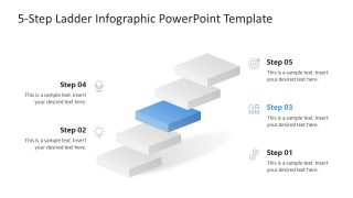 5-Step Ladder Infographic Template for Presentation 