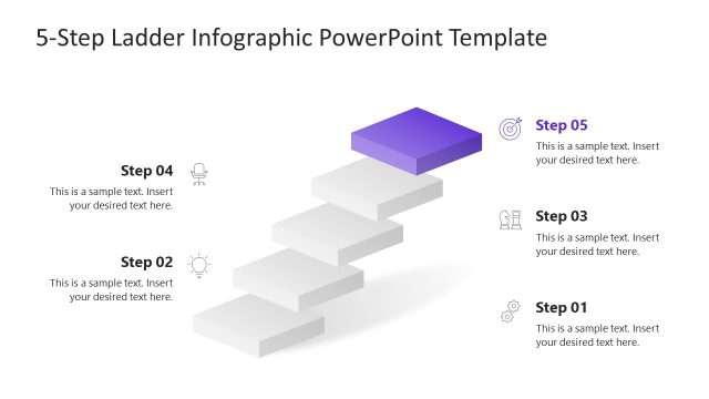 5-Step Ladder Infographic Template PPT Slide