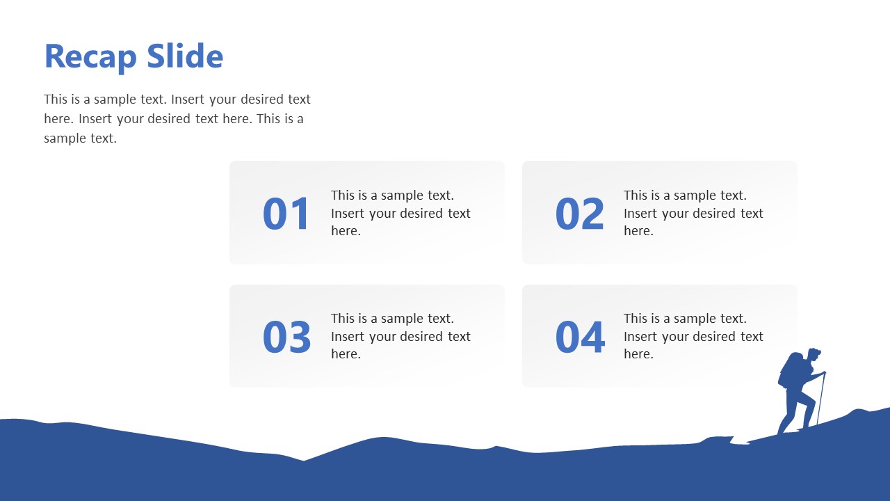 Editable 4-Item Recap Slide PowerPoint Slide 