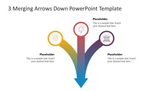 3 Merging Arrows Down Presentation Template