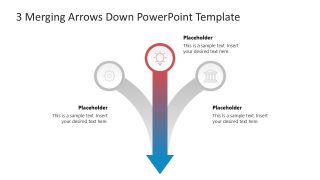 Editable 3 Merging Arrows Down PPT Layout 