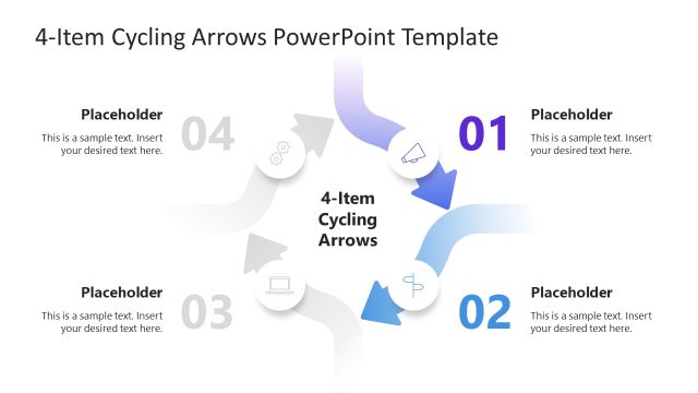 4-Item Cycling Arrows PPT Layout Template