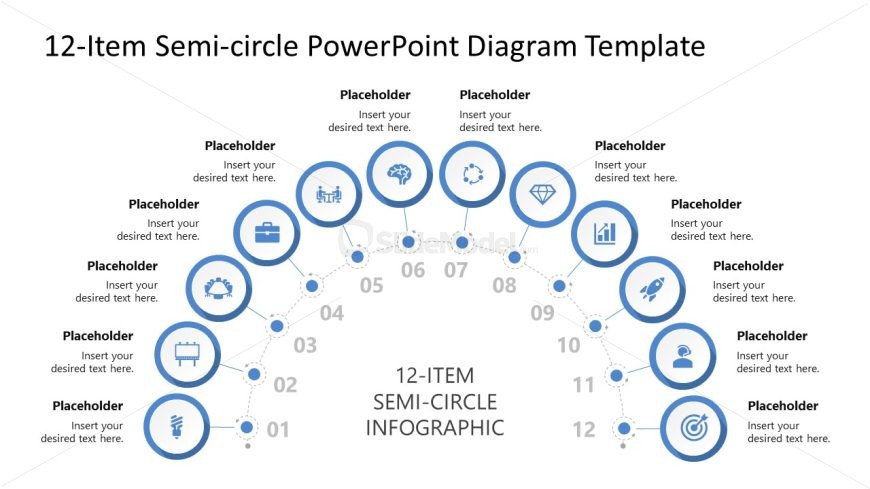 12-Item Semi-circle Infographic Presentation Diagram
