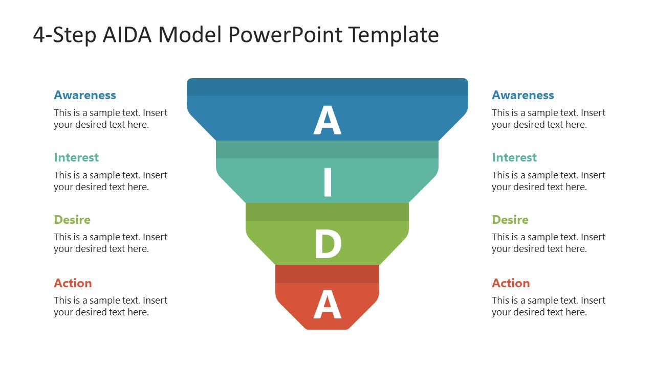 4-Step AIDA Model Template - Cover Slide 