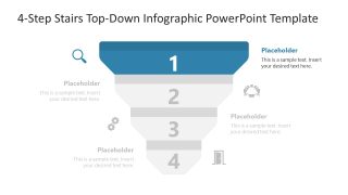 4-Step Stairs Top-Down Template for PowerPoint 